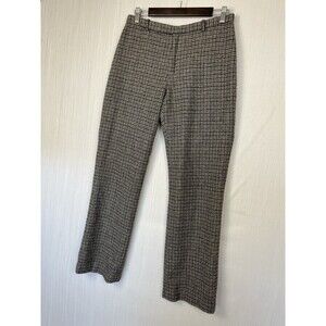 Y2K Gap Wool Blend Trouser Pants 8R Brown Houndstooth Tailored